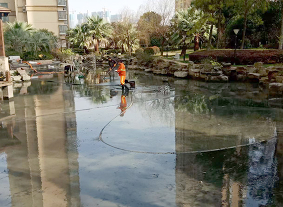 莱西景观池淤泥清理